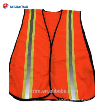 Günstige 100% Polyester Fluoreszierende Orange Reflektierende Construction Road Work Hallo Vis Sicherheitsweste